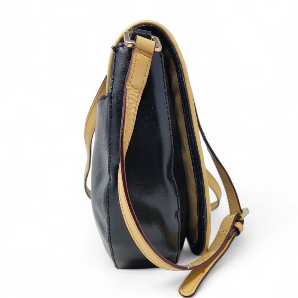 Antonio Melani Black Vintage Leather Saddle Bag - Picture 2 of 13